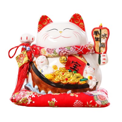 Piggy bank lucky cat decorative ornaments 11 inch wind and water opening gift wholesale