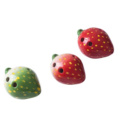 Jingdezhen six hole pottery flute wholesale children's early education toys pottery flute strawberry apple modeling