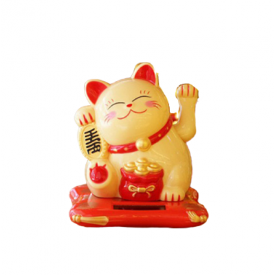 Creative solar lucky cat plastic crafts car decoration business supplies ornaments