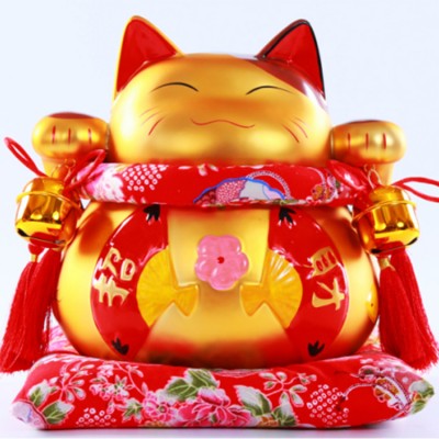 wholesale gold lucky cat piggy bank