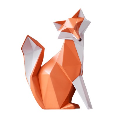 Modern minimalist fox animal decoration light luxury resin decoration