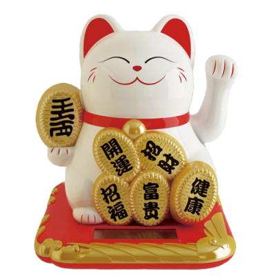 ABS Solar Energy Hand Shake Lucky Cat for Car Decorations /Shop Opening